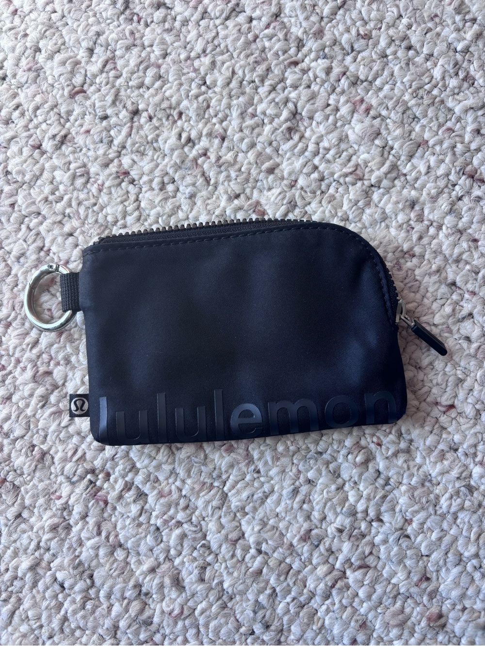 lululemon athletica Black Zip Key Pouch with Ring and landyard